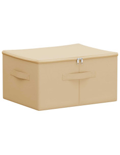 Scatola di Stoccaggio Crema 43 x 34 x 23 cm Tessuto non tessuto 2