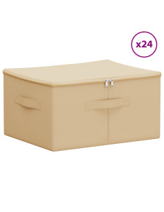 Scatola di Stoccaggio 24 pcs Crema 43 x 34 x 23 cm 2