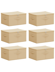 Scatola di Stoccaggio 6 pcs Crema 50 x 30 x 25 cm 2