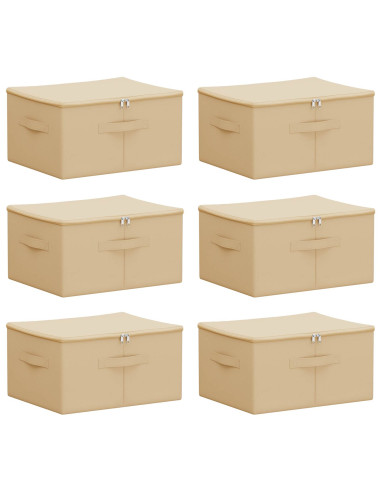 Scatola di Stoccaggio 6 pcs Crema 50 x 30 x 25 cm