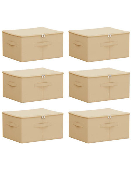 Scatola di Stoccaggio 6 pcs Crema 50 x 30 x 25 cm