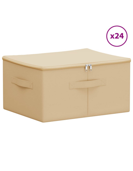 Scatola di Stoccaggio 24 pcs Crema 50 x 30 x 25 cm