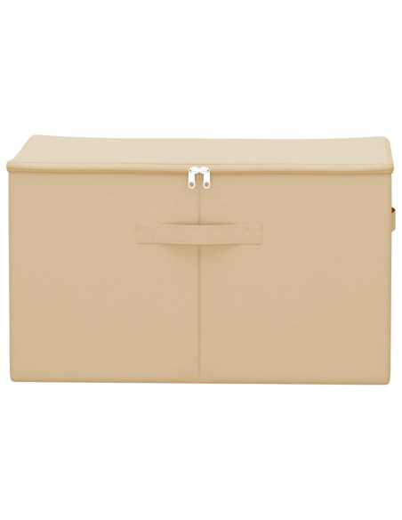 Scatola di Stoccaggio Crema 55 x 35 x 32 cm Tessuto non tessuto