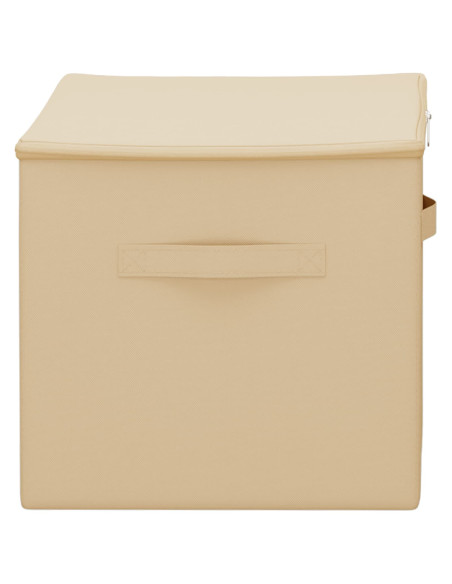 Scatola di Stoccaggio Crema 55 x 35 x 32 cm Tessuto non tessuto