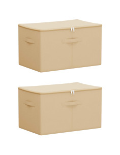 Scatola di Stoccaggio 2 pcs Crema 55 x 35 x 32 cm 2