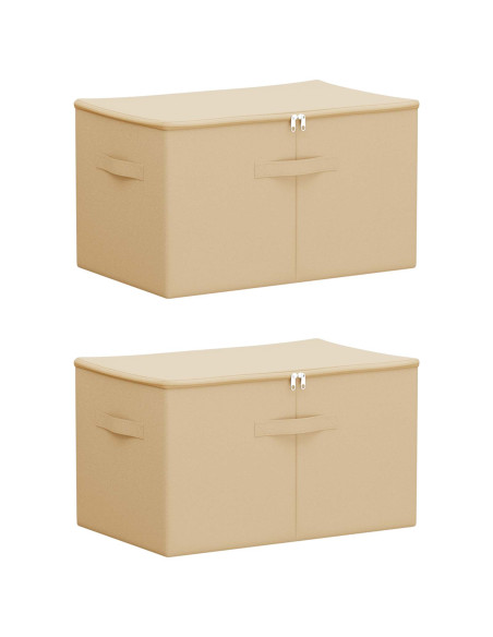 Scatola di Stoccaggio 2 pcs Crema 55 x 35 x 32 cm