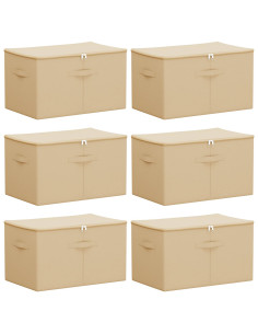 Scatola di Stoccaggio 6 pcs Crema 55 x 35 x 32 cm 2