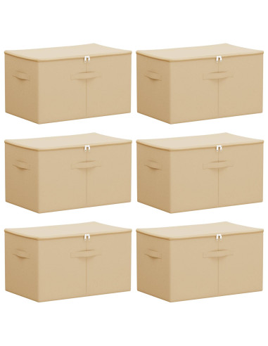 Scatola di Stoccaggio 6 pcs Crema 55 x 35 x 32 cm