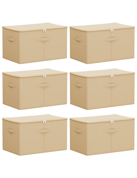 Scatola di Stoccaggio 6 pcs Crema 55 x 35 x 32 cm