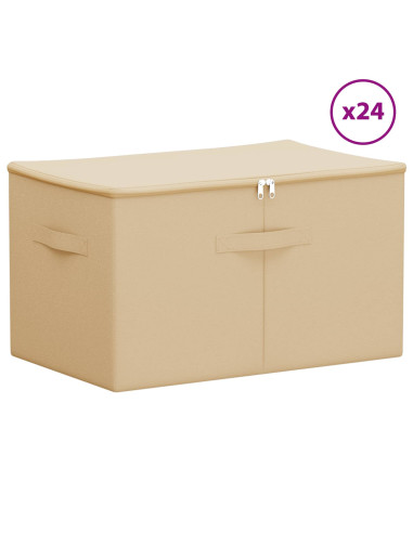 Scatola di Stoccaggio 24 pcs Crema 55 x 35 x 32 cm