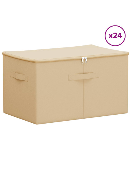 Scatola di Stoccaggio 24 pcs Crema 55 x 35 x 32 cm