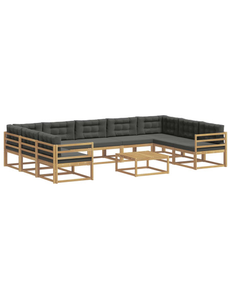 Set di divani da esterno con cuscino 10 pcs Bianco e Antracite