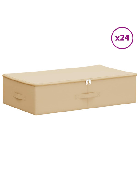 Scatola di Stoccaggio 24 pcs Crema 70 x 40 x 18 cm