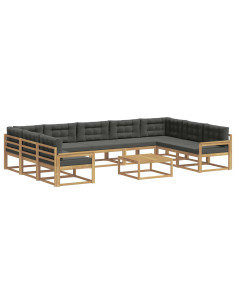 Set di divani da esterno con cuscino 10 pcs Bianco e Antracite 2