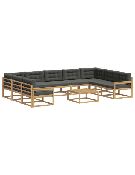 Set di divani da esterno con cuscino 10 pcs Bianco e Antracite