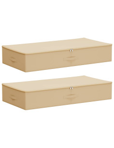 Scatola di Stoccaggio 2 pcs Crema 90 x 48 x 15 cm 2
