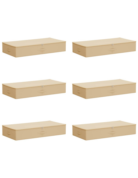 Scatola di Stoccaggio 6 pcs Crema 90 x 48 x 15 cm