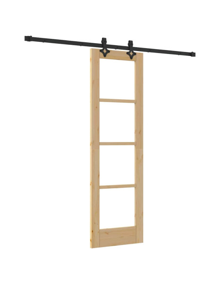 Porta scorrevole ORKDAL Naturale e Nero 61 x 198,5 cm