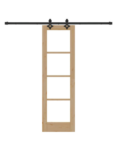 Porta scorrevole ORKDAL Naturale e Nero 61 x 198,5 cm