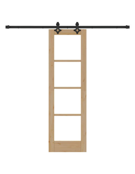 Porta scorrevole ORKDAL Naturale e Nero 61 x 198,5 cm