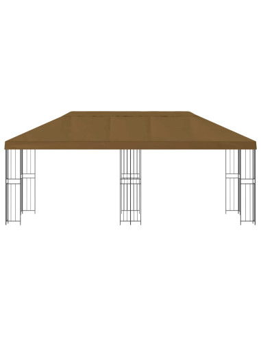 Gazebo con pareti laterali 6 x 3 m Tortora Poliestere e Acciaio