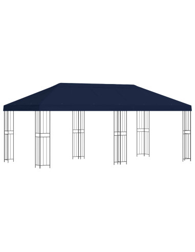 Gazebo con pareti laterali 6 x 3 m Blu Poliestere e Acciaio 190