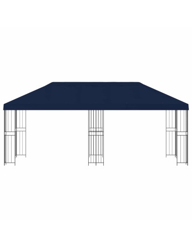 Gazebo con pareti laterali 6 x 3 m Blu Poliestere e Acciaio 190
