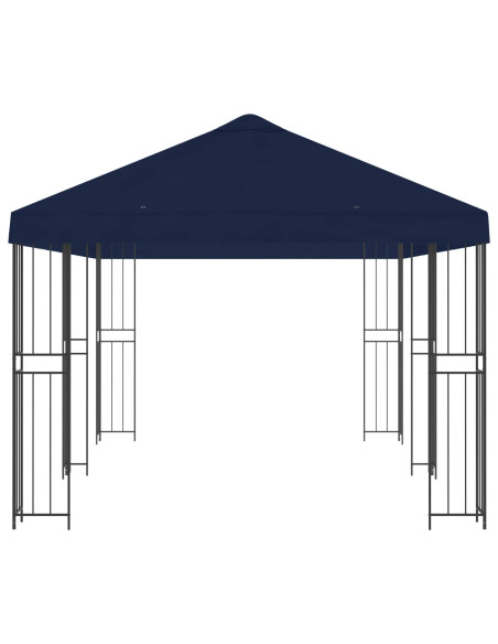 Gazebo con pareti laterali 6 x 3 m Blu Poliestere e Acciaio 190