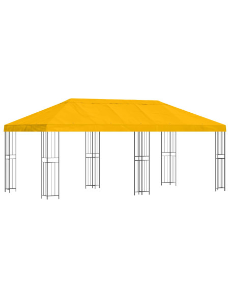 Gazebo con pareti laterali 6 x 3 m Giallo Poliestere e Acciaio