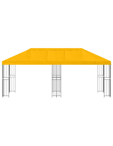 Gazebo con pareti laterali 6 x 3 m Giallo Poliestere e Acciaio