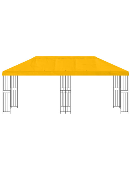 Gazebo con pareti laterali 6 x 3 m Giallo Poliestere e Acciaio
