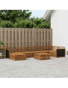Set di divani da esterno 8 pcs Naturale