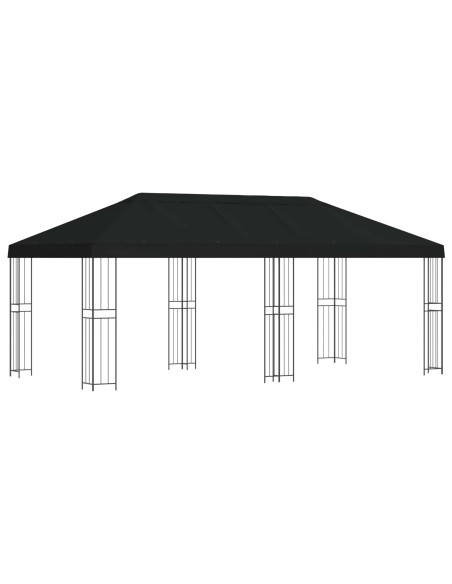 Gazebo con pareti laterali 6 x 3 m Nero Poliestere e Acciaio
