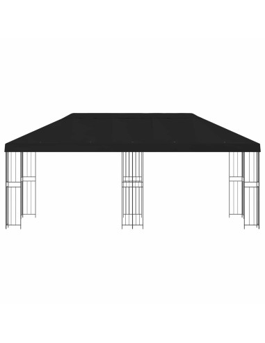 Gazebo con pareti laterali 6 x 3 m Nero Poliestere e Acciaio