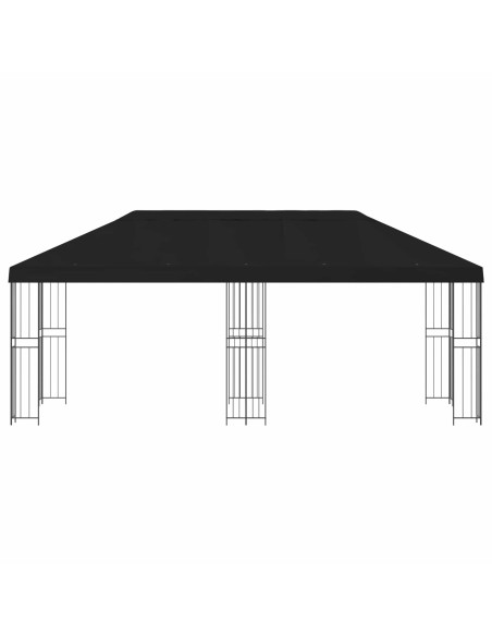 Gazebo con pareti laterali 6 x 3 m Nero Poliestere e Acciaio