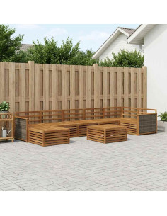 Set di divani da esterno 8 pcs Naturale