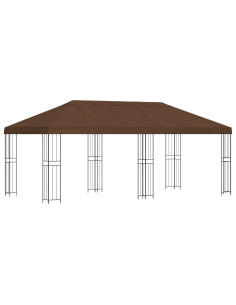 Gazebo con pareti laterali 6 x 3 m Marrone Poliestere e Acciaio 2