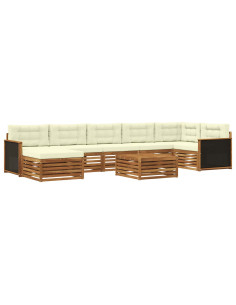 Set di divani da esterno con cuscino 8 pcs Naturale e Crema 2