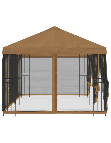 Gazebo con pareti laterali 6 x 3 m Beige Poliestere e Acciaio
