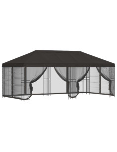 Gazebo con pareti laterali 6 x 3 m Antracite 2