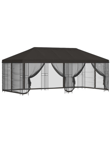 Gazebo con pareti laterali 6 x 3 m Antracite