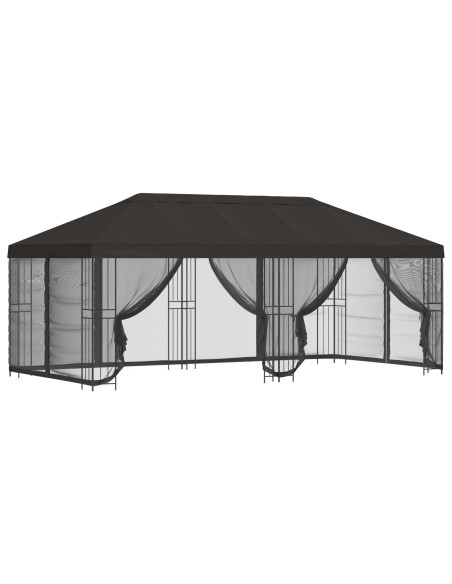 Gazebo con pareti laterali 6 x 3 m Antracite