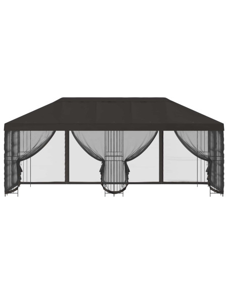 Gazebo con pareti laterali 6 x 3 m Antracite