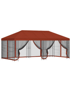 Gazebo con pareti laterali 6 x 3 m Terracotta 2
