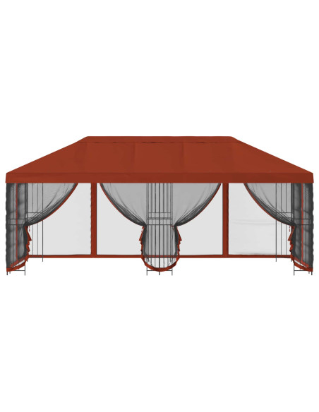 Gazebo con pareti laterali 6 x 3 m Terracotta