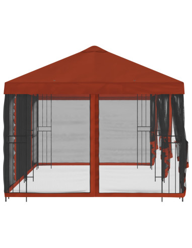 Gazebo con pareti laterali 6 x 3 m Terracotta
