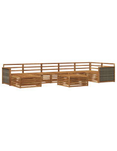 Set di divani da esterno 8 pcs Naturale 2