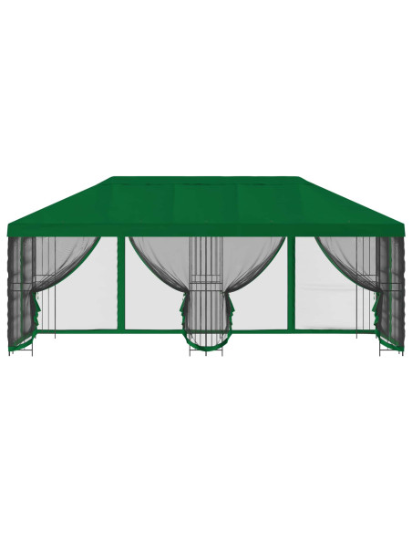 Gazebo con pareti laterali 6 x 3 m Verde Poliestere e Acciaio
