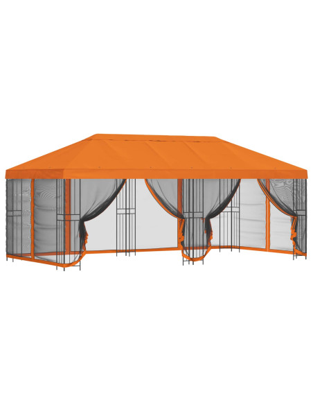 Gazebo con pareti laterali 6 x 3 m Arancione