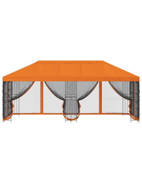 Gazebo con pareti laterali 6 x 3 m Arancione